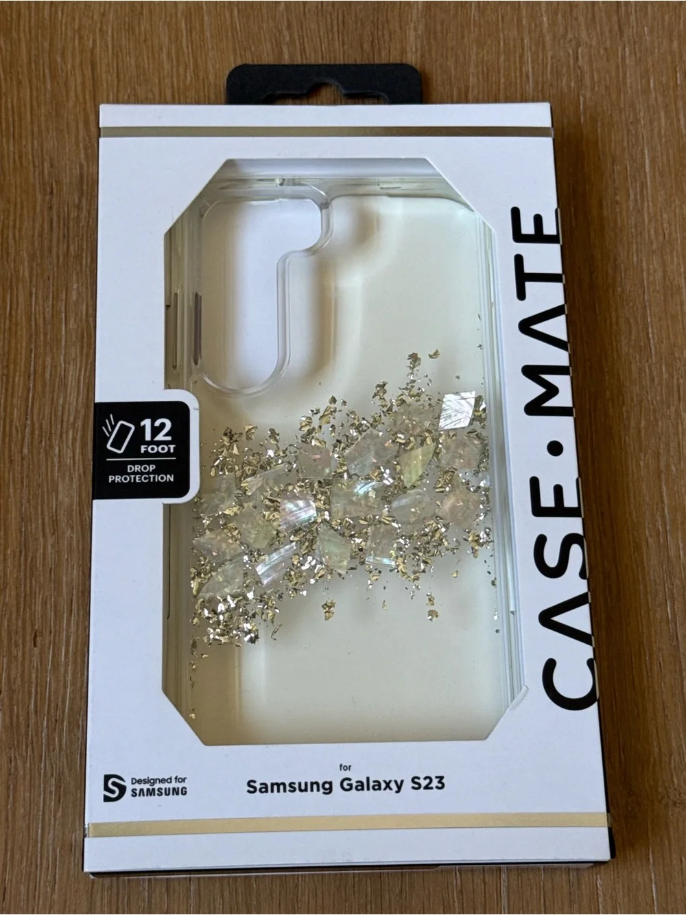 New Case-mate Clear Iridescent Glitter for Samsung Galaxy S23 Case Gold Silver